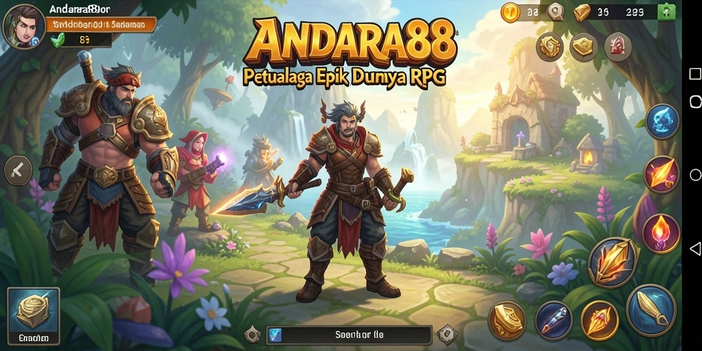 Tangkapan layar gameplay ANDARA88 menunjukkan aksi RPG yang mendebarkan.