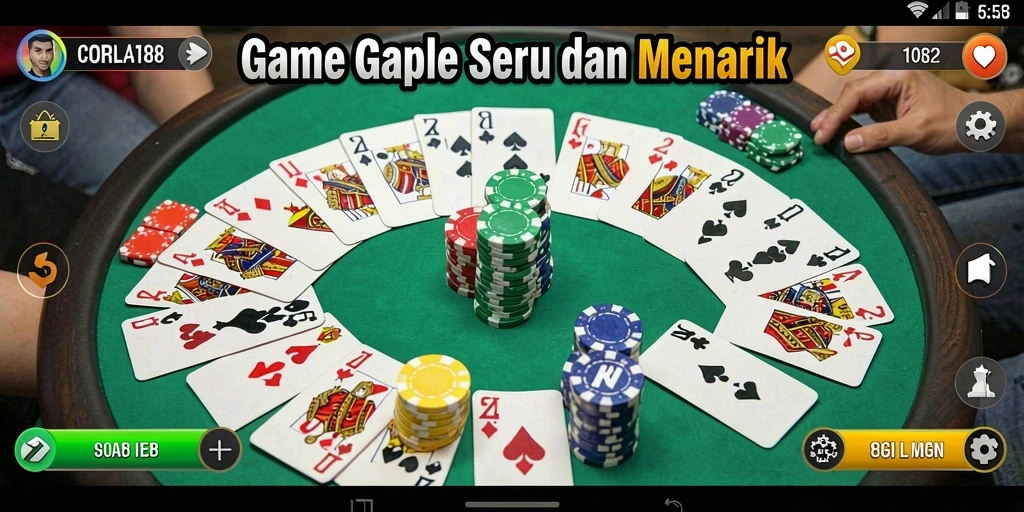 Tampilan gameplay seru dalam CORLA188 saat bermain Gaple.