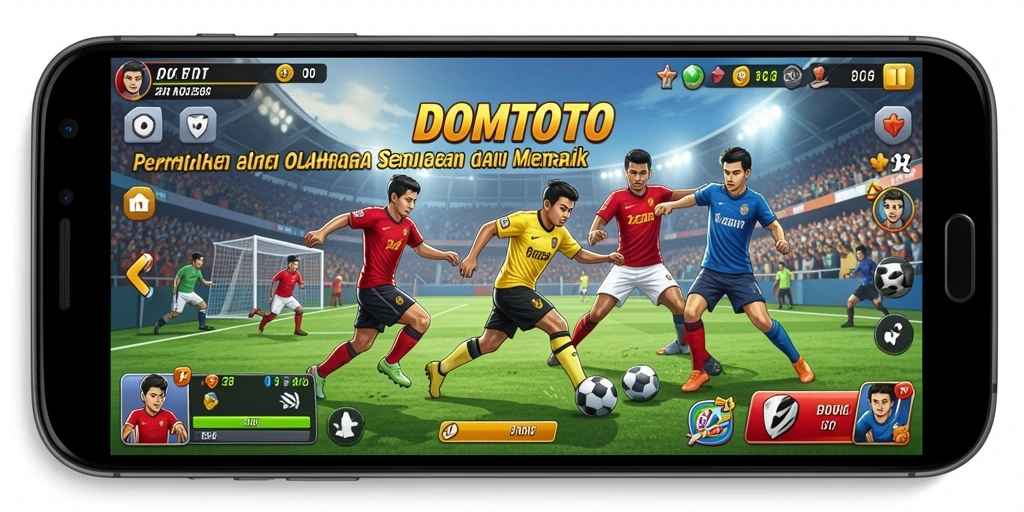 Tampilan seru dari gameplay <strong>DOMTOTO</strong> yang menampilkan aksi olahraga yang mendebarkan.