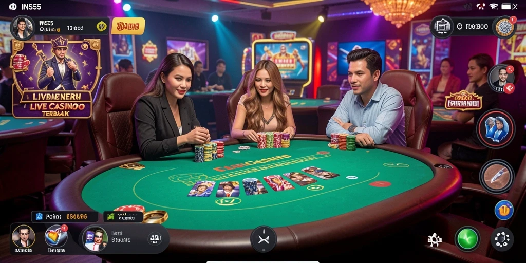 Tampilan menarik dari gameplay Live Casino di INS55.