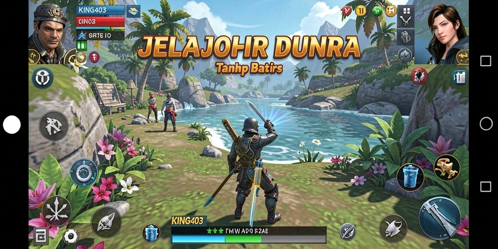 Screenshot KING403 menampilkan aksi epik di dunia Open World.