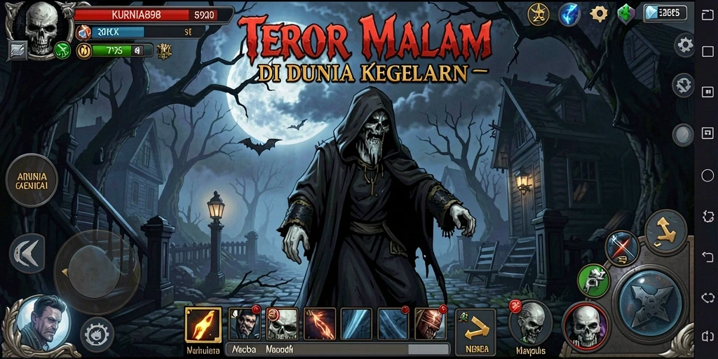 Screenshot gameplay KURNIA898 menampilkan momen menegangkan di dunia kegelapan.