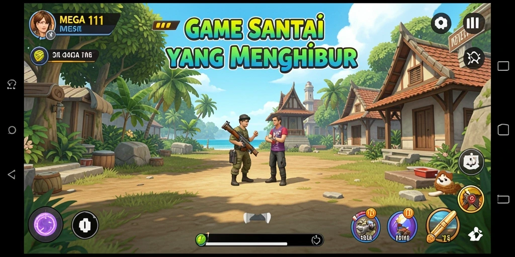 Tampilan gameplay MEGA111 yang seru dan menghibur di level-level menarik.