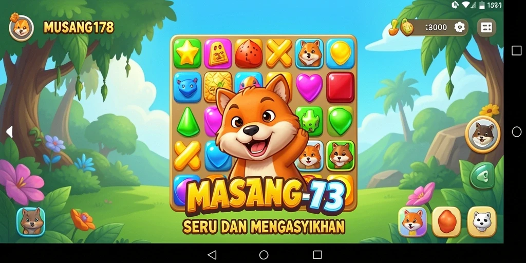 Tampilan menarik dari gameplay Match-3 MUSANG178 yang mengasyikkan.