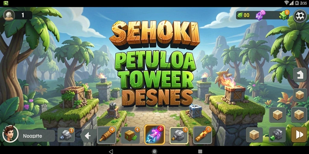 Tampilan gameplay SEHOKI menampilkan strategi Tower Defense yang menarik.